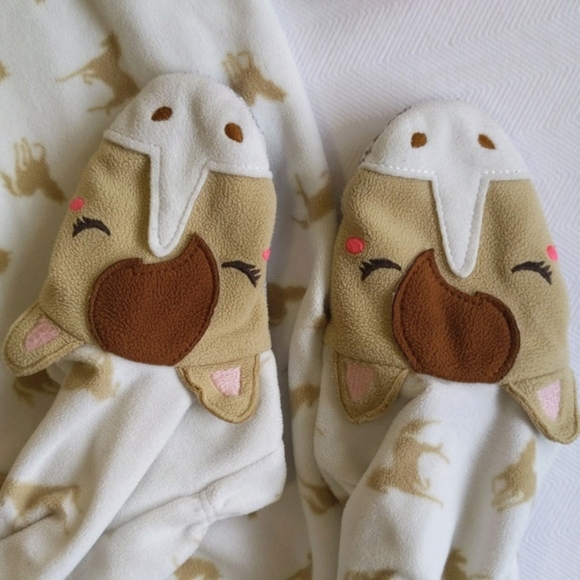 carter's horse print fleece zipper footie sleeper pajamas 3T toddler girls - Picture 2 of 7